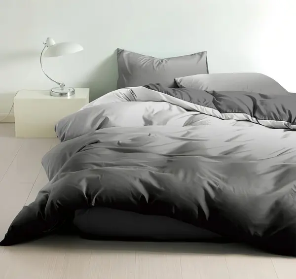 Lenjerie cu Elastic 180x200 Rainbow Antracit 4 Piese (Finet)
