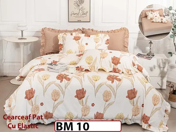 Lenjerie Cu Elastic din Bumbac Finetat cu volanase - BM 10