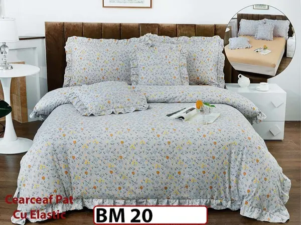 Lenjerie Cu Elastic din Bumbac Finetat cu volanase - BM 20