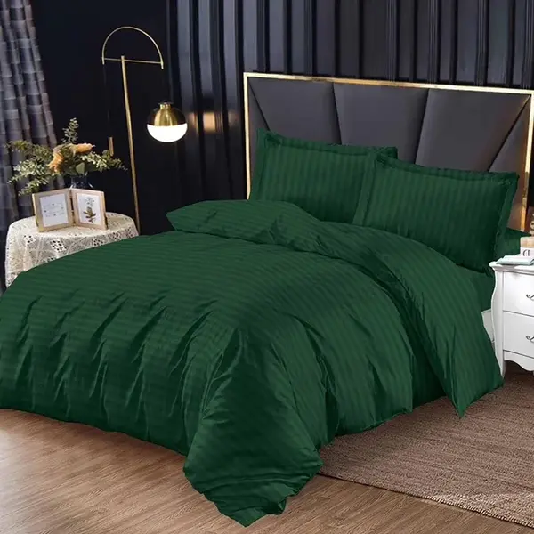 Lenjerie Damasc cu elastic 180x200 Bright V4 Verde inchis (Finet)