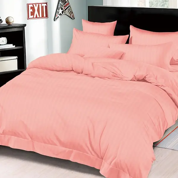 Lenjerie Damasc cu elastic 180x200 Premium Coral (Finet)