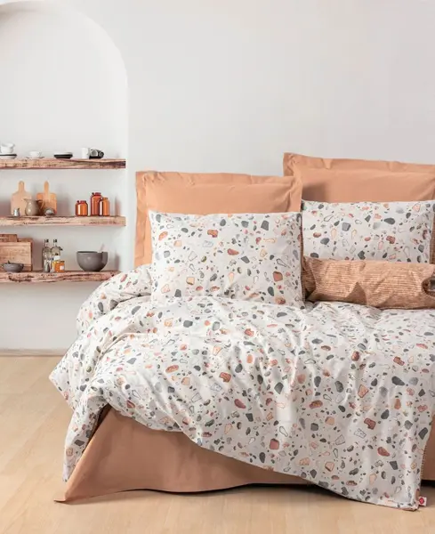 LENJERIE DE PAT COTTON BOX MINIMAL (CEARSAF CU ELASTIC) KARAMEL ENGROS