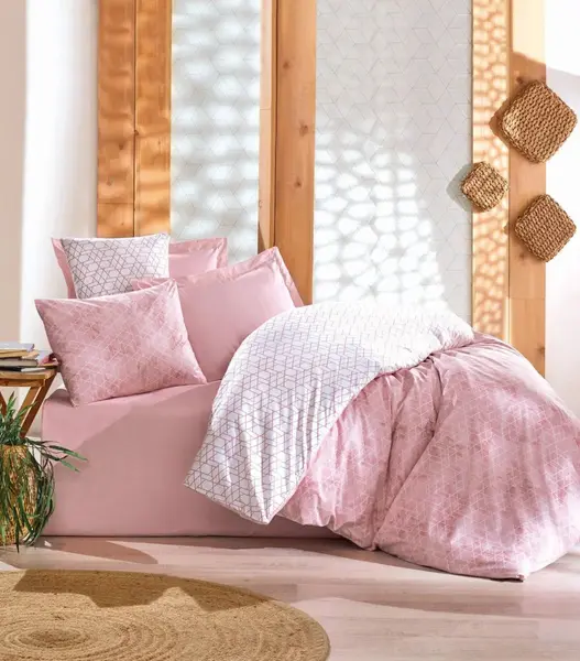 LENJERIE DE PAT COTTON BOX MINIMAL (CEARSAF CU ELASTIC) PEMBE ENGROS