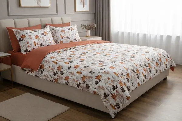 Lenjerie de pat Cotton Pro 100% bumbac – imprimare digitală (Cooper Leaves)