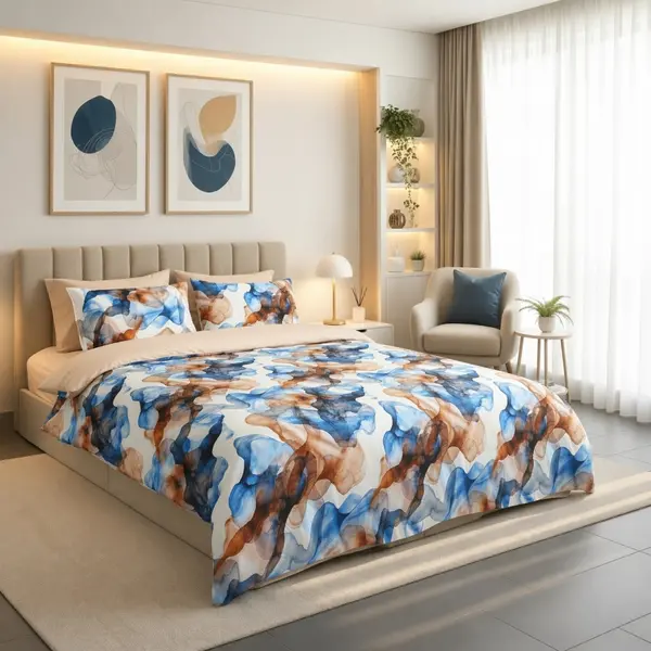 Lenjerie de pat Cotton Pro 100% bumbac – imprimare digitală (Ocean Flow)