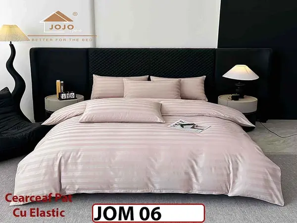 Lenjerie de pat Damasc 100% Bumbac 6 Piese - JOM 06
