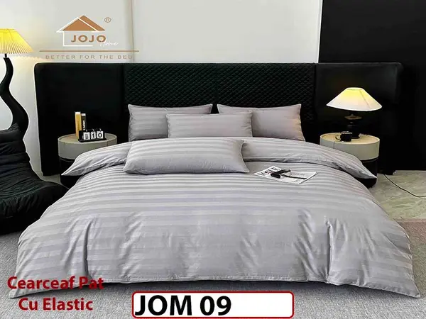 Lenjerie de pat Damasc 100% Bumbac 6 Piese - JOM 09