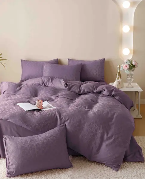 Lenjerie de Pat Dublu Jacquard Finetat Premium, 6 Piese, 230x250 cm