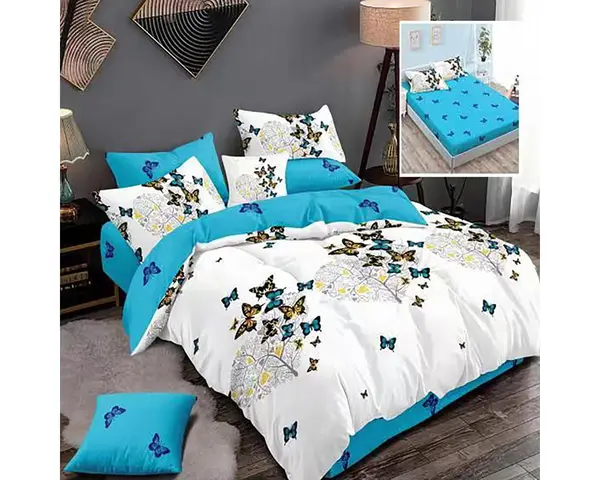 Lenjerie De Pat Finet P22, textil 70% BBC, 6 piese, pentru 2 persoane, multicolor