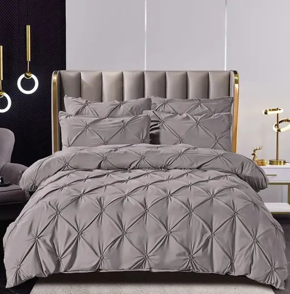 Lenjerie de Pat Finet Premium, 6 Piese, cu Pliuri Brodate
