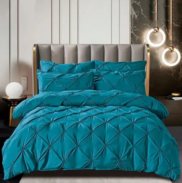 Lenjerie de Pat Finet Premium, 6 Piese, cu Pliuri Brodate