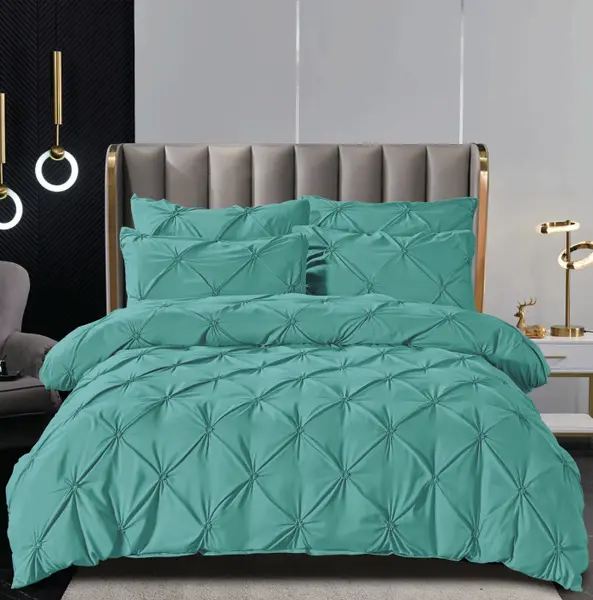 Lenjerie de Pat Finet Premium, 6 Piese, cu Pliuri Brodate