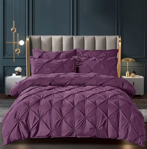 Lenjerie de Pat Finet Premium, 6 Piese, cu Pliuri Brodate
