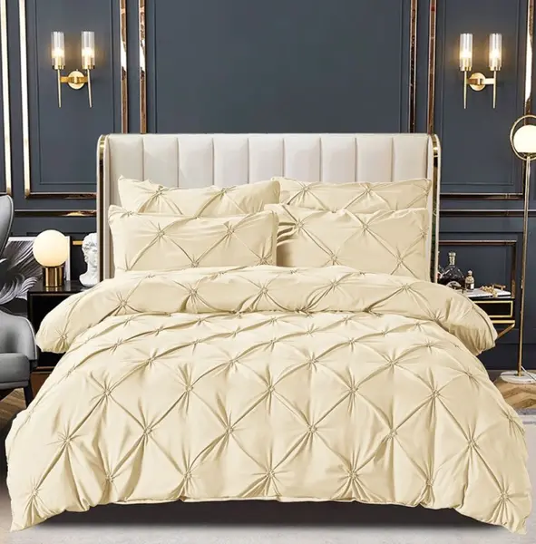 Lenjerie de Pat Finet Premium, 6 Piese, cu Pliuri Brodate