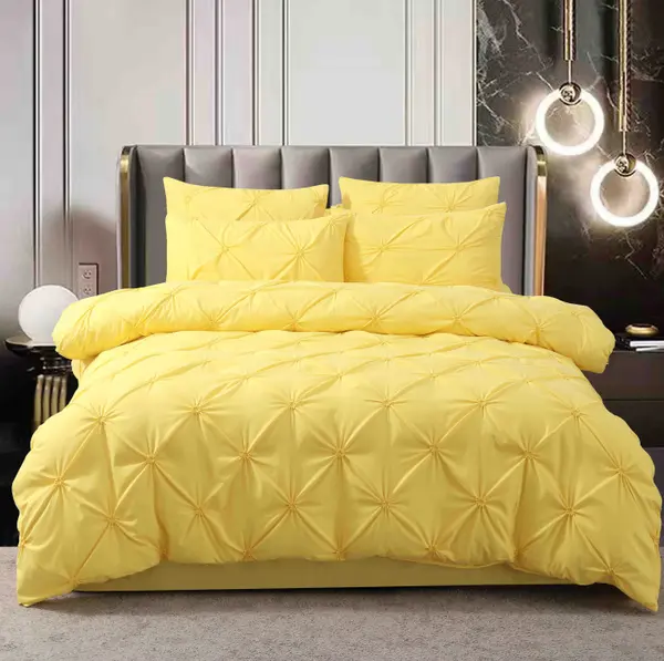 Lenjerie de Pat Finet Premium, 6 Piese, cu Pliuri Brodate