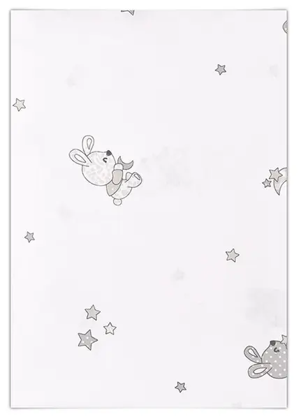 Lenjerie de pat Lorelli - Little Rabbits, 150 х 100 cm, gri