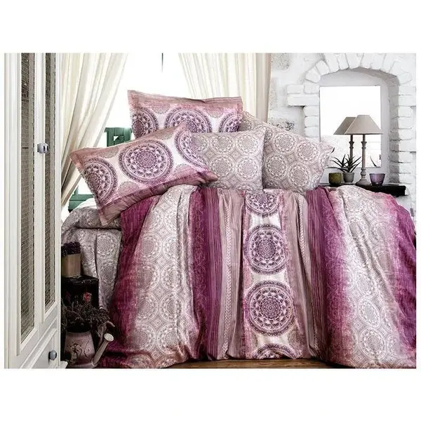 Lenjerie de pat matrimonial, 4 piese, Bumbac 100% Satin Deluxe Colorado V2
