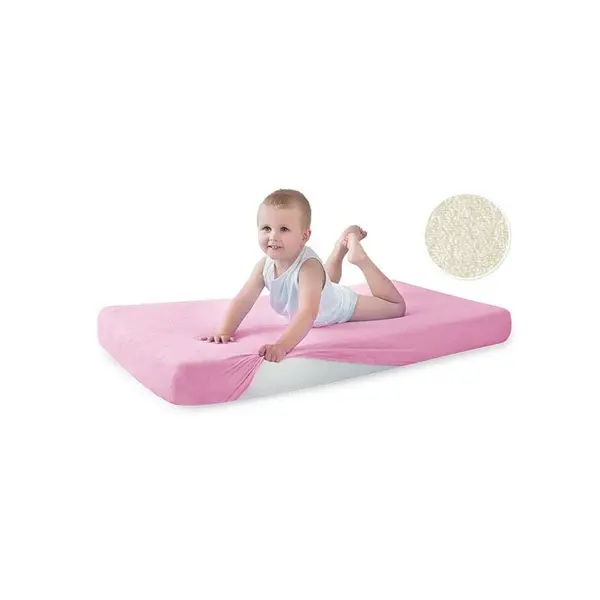 Lenjerie de prosop cu elastic Baby Matex - Classic, 70 x 120 cm, alb