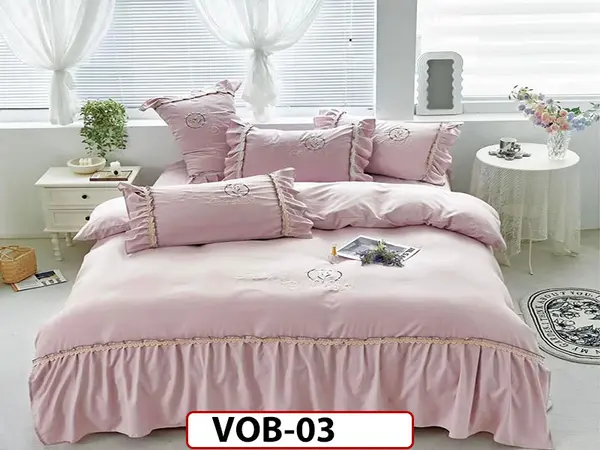 Lenjerie DELUXE din Bumbac Finetat cu volanase - VOB03