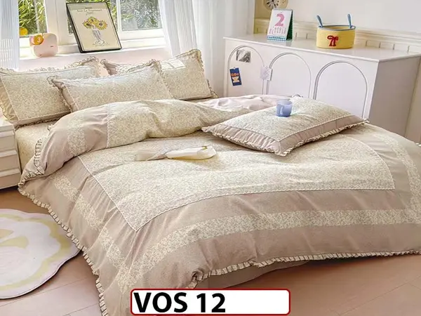 Lenjerie DELUXE din Bumbac Finetat cu volanase - VOS 12