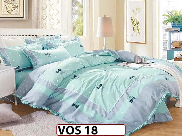 Lenjerie DELUXE din Bumbac Finetat cu volanase - VOS 18