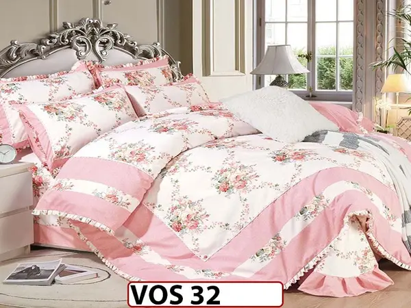 Lenjerie DELUXE din Bumbac Finetat cu volanase - VOS 32