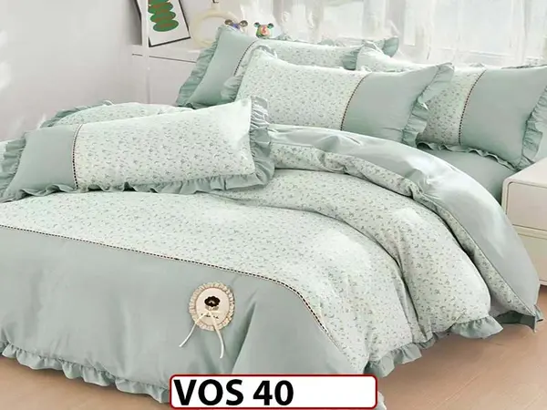 Lenjerie DELUXE din Bumbac Finetat cu volanase - VOS 40