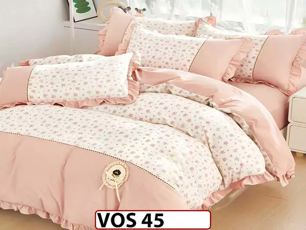Lenjerie DELUXE din Bumbac Finetat cu volanase - VOS 45