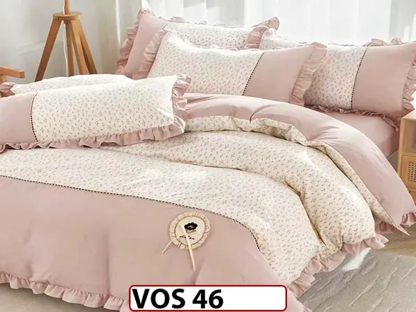 Lenjerie DELUXE din Bumbac Finetat cu volanase - VOS 46