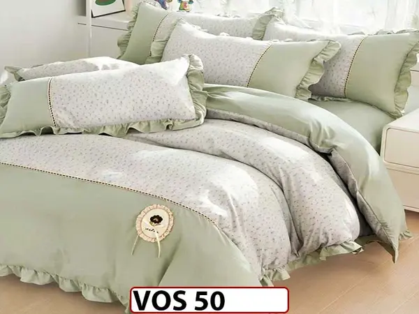Lenjerie DELUXE din Bumbac Finetat cu volanase - VOS 50
