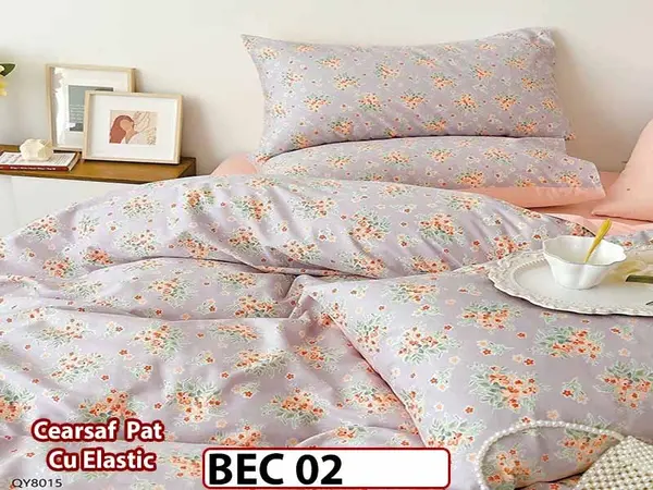 Lenjerie din bumbac 100% 4 Piese cu Elastic - BEC 02
