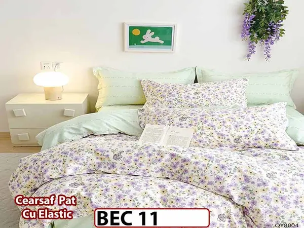 Lenjerie din bumbac 100% 4 Piese cu Elastic - BEC 11