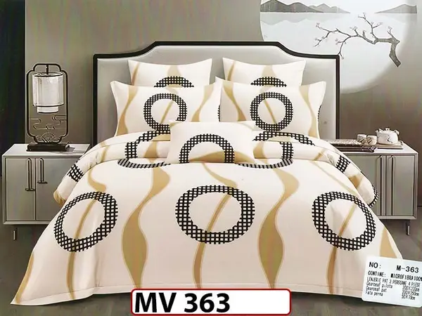 Lenjerie din bumbac Satinat 4 piese Casa New Concept - MV363