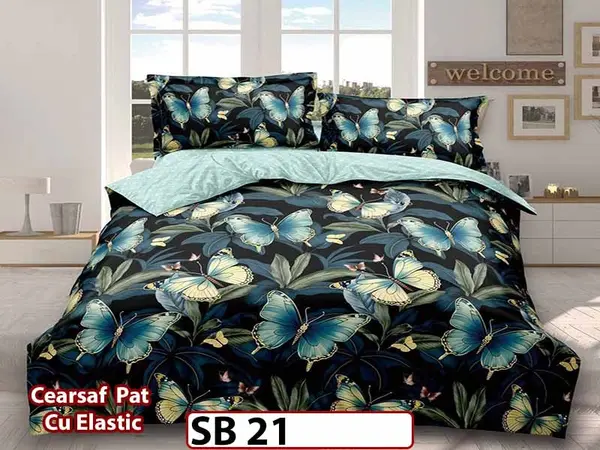 Lenjerie din bumbac Satinat 4 piese Pucioasa cu Elastic - SB 21