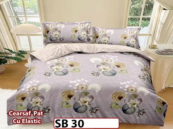 Lenjerie din bumbac Satinat 4 piese Pucioasa cu Elastic - SB 30