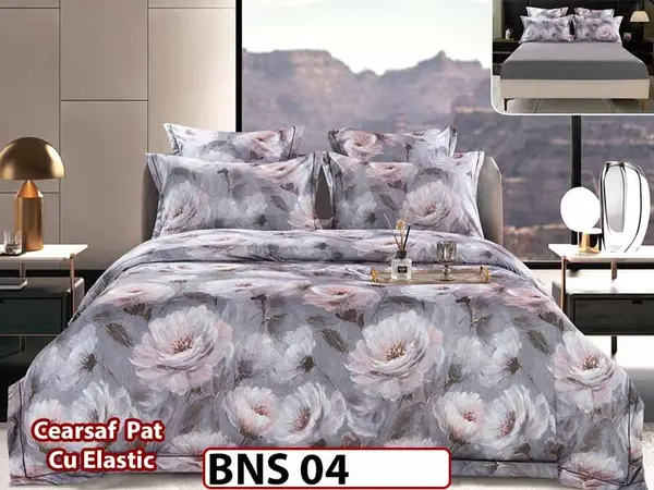 Lenjerie din Bumbac Satinat Gros 6 Piese - BNS 04