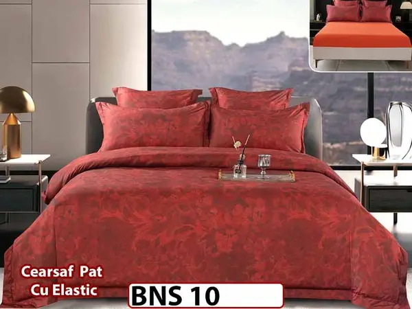 Lenjerie din Bumbac Satinat Gros 6 Piese - BNS 10