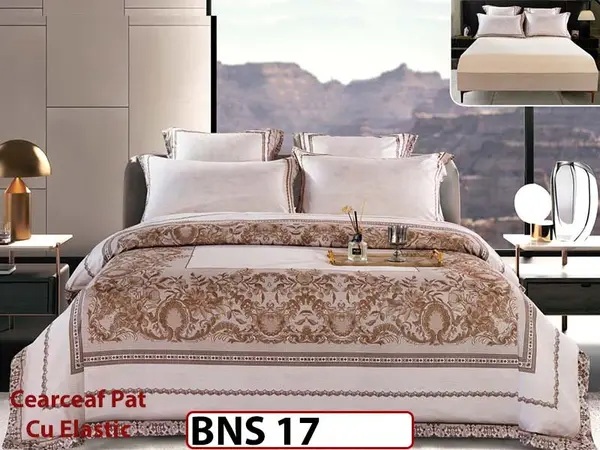 Lenjerie din Bumbac Satinat Gros 6 Piese - BNS 17