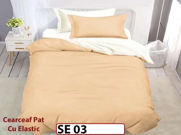 Lenjerie din finet 4 piese 1 Persoana Cearceaf cu Elastic - SE 03