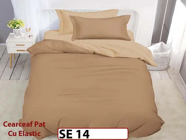 Lenjerie din finet 4 piese 1 Persoana Cearceaf cu Elastic - SE 14