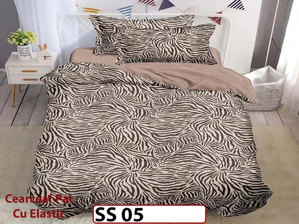 Lenjerie din finet 4 piese 1 Persoana Cearceaf cu Elastic - SS 05