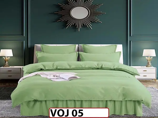 Lenjerie din finet 6 piese Cearsaf cu Volanase - VOJ05
