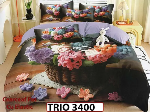 Lenjerie din finet 6 piese cu elastic - TRIO3400