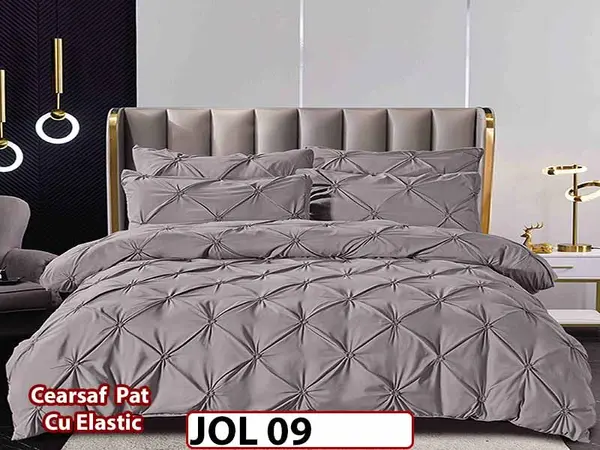 Lenjerie din Finet 6 piese cu pliuri cu Cearceaf Elastic - JOL 09