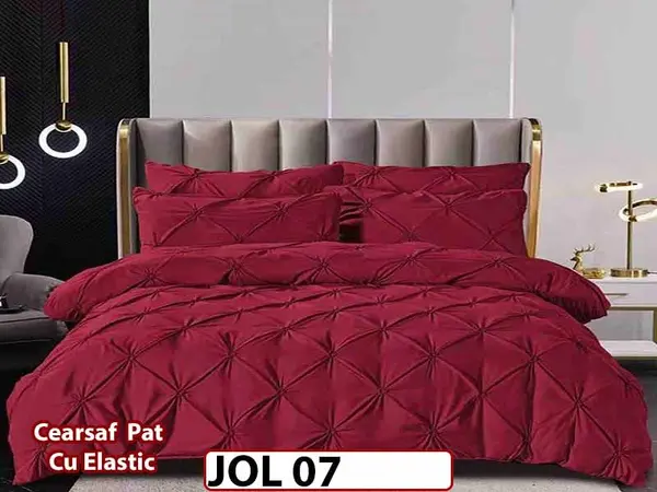 Lenjerie din Finet 6 piese cu pliuri cu Cearceaf Elastic - JOL 07