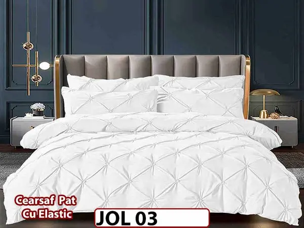 Lenjerie din Finet 6 piese cu pliuri cu Cearceaf Elastic - JOL 03
