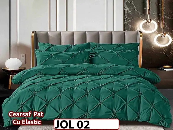 Lenjerie din Finet 6 piese cu pliuri cu Cearceaf Elastic - JOL 02
