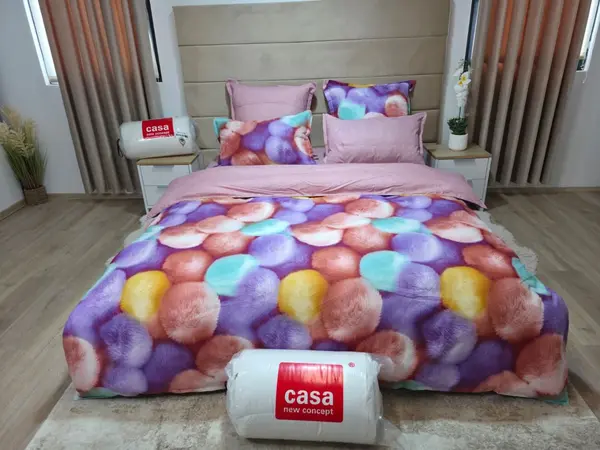 Lenjerie din finet 6 piese si cearceaf cu elastic - PIT100