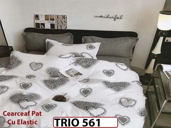 Lenjerie din FINET cu 6 piese cu cearceaf elastic - TRIO561
