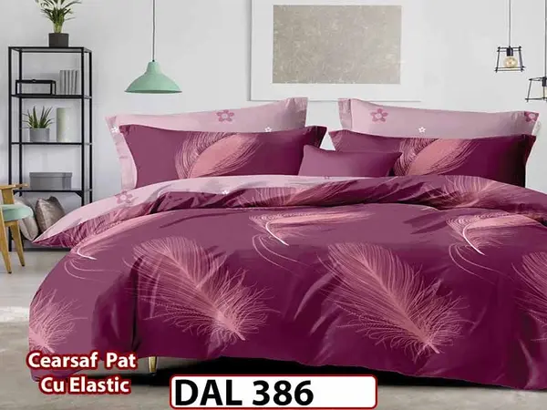 Lenjerie din finet cu 6 piese si cearceaf cu Elastic - DAL386